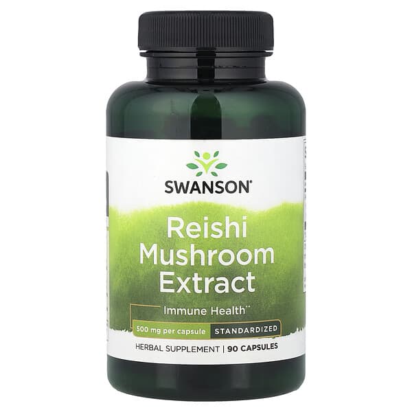 Reishi Mushroom Extract, Standardized, 500 mg, 90 Capsules