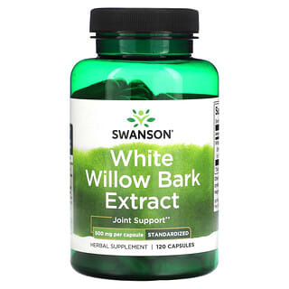 Swanson, Extracto de corteza de sauce blanco, 500 mg, 120 cápsulas