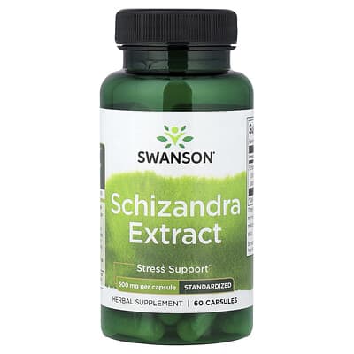 Swanson, Schisandra chinensis Extract, Standardized, 500 mg, 60 Capsules