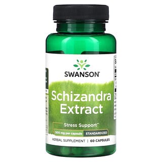 Swanson, Экстракт лимонника, стандартизированный, 500 мг, 60 капсул