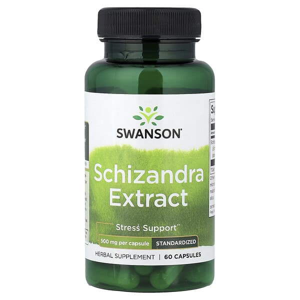 Schizandra Extract, Standardized, 500 mg, 60 Capsules