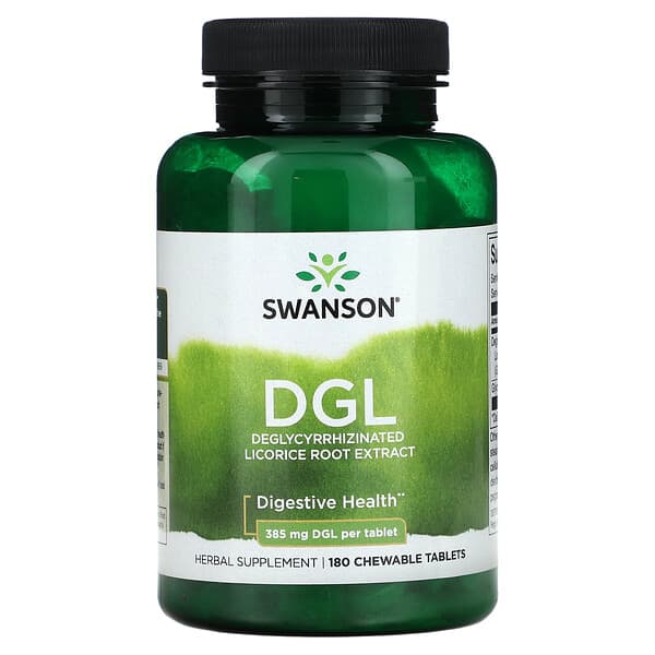 Swanson, DGLデグリチルリチン酸甘草根エキス、385mg、チュアブルタブレット180粒