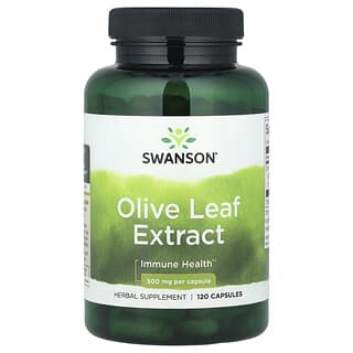 Swanson, Extrato de Folha de Oliva, 500 mg, 120 Cápsulas