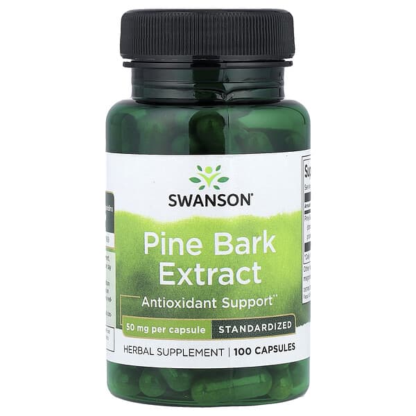 Swanson Pine Bark Extract, Standardized, 50 mg, 100 Capsules