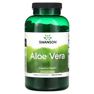 Swanson, Aloe vera, 25 mg, 300 capsules à enveloppe molle