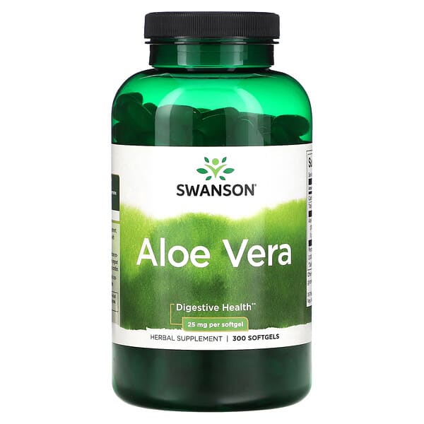 Swanson Aloe Vera 25 Mg 300 Softgels 0242