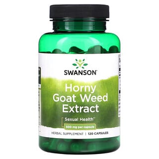 Swanson, Extracto de hierba de cabra en celo, 500 mg, 120 cápsulas