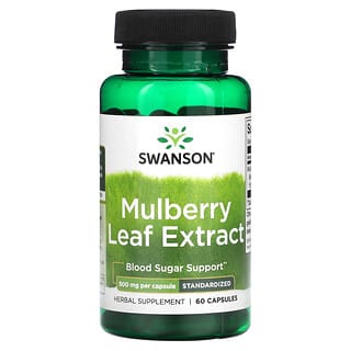Swanson, Экстракт листьев шелковицы, 500 мг, 60 капсул
