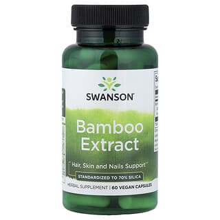 Swanson, Extracto de bambú, 60 cápsulas veganas (300 mg por cápsula)