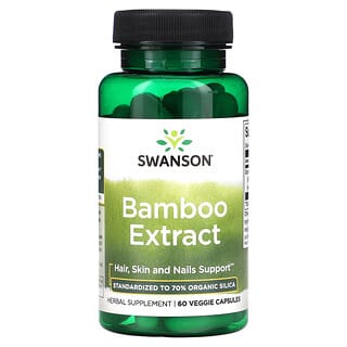 Swanson, Extrato de Bambu, 60 Cápsulas Vegetais