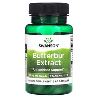 Swanson, Extracto de petasita, 75 mg, 60 cápsulas