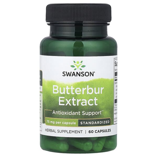 Swanson Butterbur Extract, 75 mg, 60 Capsules