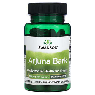 Swanson, Arjuna Bark, Standardized , 500 mg , 60 Veggie Capsules