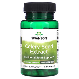 Swanson, Extracto de semilla de apio, Máxima concentración`` 60 cápsulas