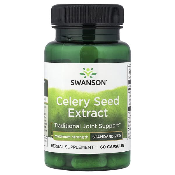 Celery Seed Extract, Standardized, 60 Capsules (150 mg per Capsule)