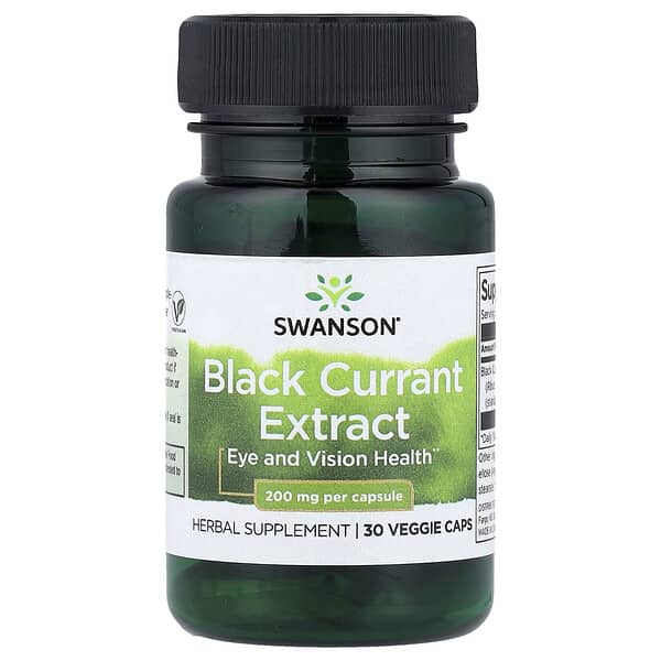Swanson, ブラックカラントエキス、200mg、ベジカプセル30粒