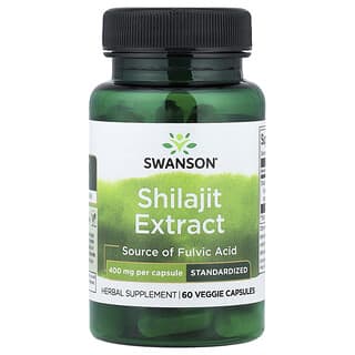 Swanson, Shilajit Extract, Standardized, 400 mg, 60 Veggie Capsules