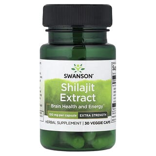 Swanson, Ekstrak Shilajit, 100 mg, 30 Kapsul Nabati