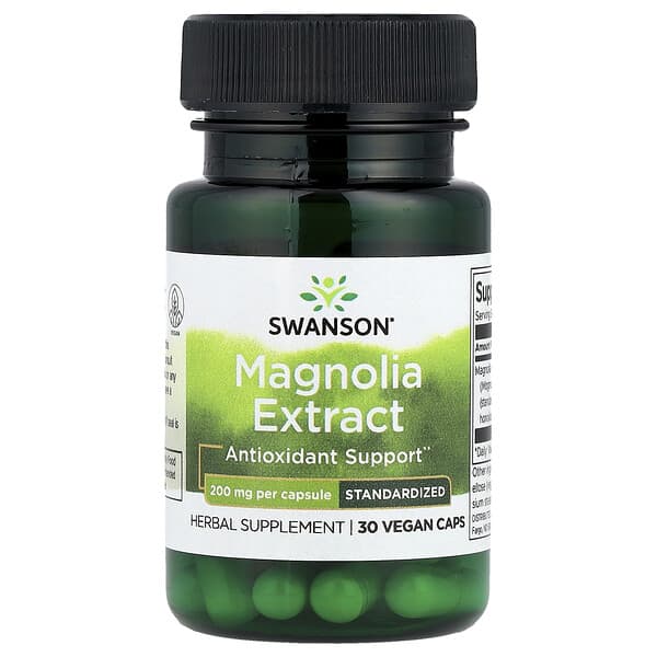 Swanson Magnolia Extract, 200 mg, 30 Vegan Caps