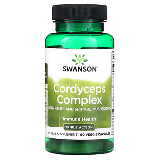 Swanson, Complexe de cordyceps aux champignons reishi et shiitake, 60 capsules végétariennes