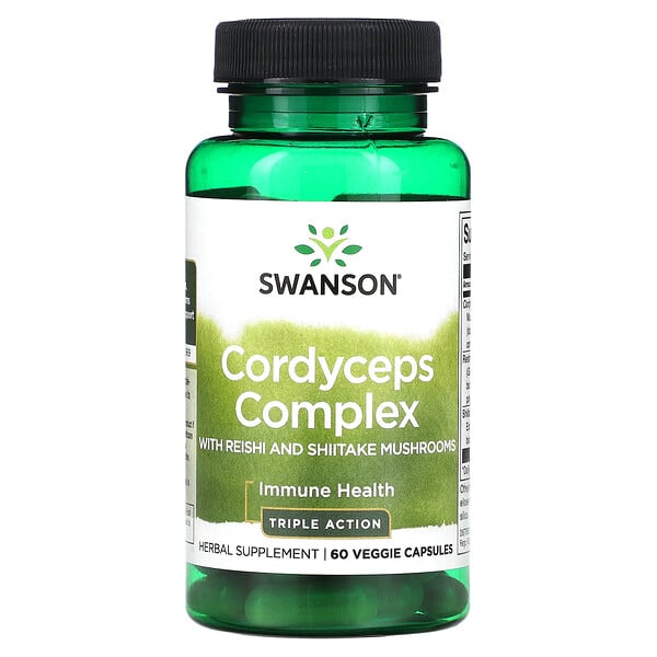 Swanson‏, קומפלקס קורדיספס עם ריישי ופטריות שיטאקי, 60 כמוסות צמחיות