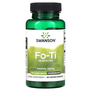 Swanson, Fo-Ti (He-Shou-Wu), 500 мг, 60 растительных капсул