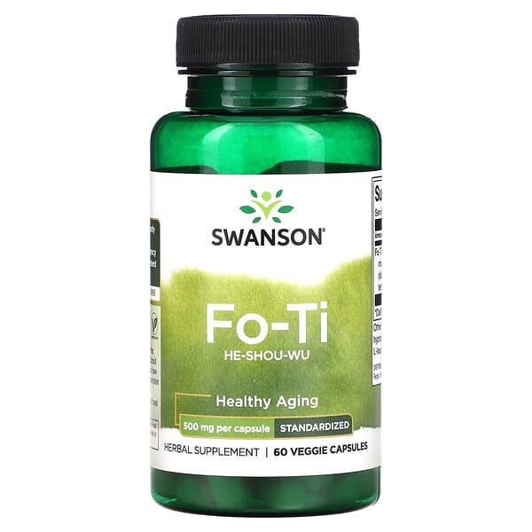 Swanson, Fo-Ti (He-Shou-Wu), 500 mg, 60 Veggie Capsules