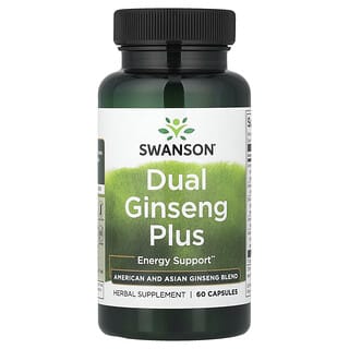 Swanson, Dual Ginseng Plus, 60 капсул