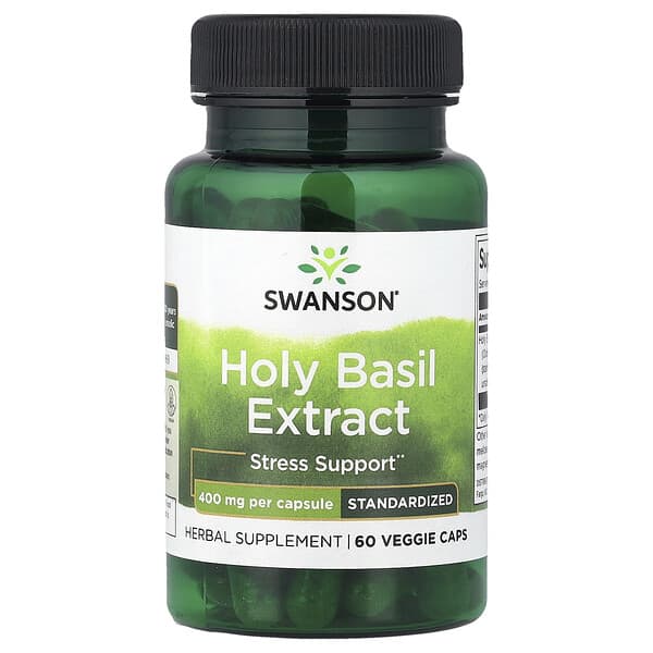 Swanson Holy Basil Extract, Standardized, 400 mg, 60 Veggie Caps