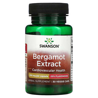 Swanson, Экстракт бергамота, 500 мг, 30 вегетарианских капсул