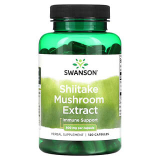 Swanson, Extracto de hongo shiitake, 500 mg, 120 cápsulas