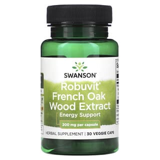 Swanson, Extrait de bois de chêne français Robuvit, 200 mg, 30 capsules végétariennes