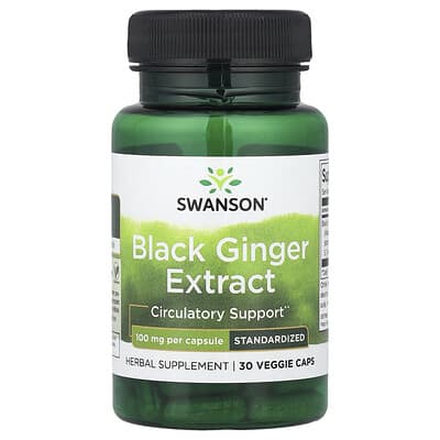 Swanson, Black Ginger Extract, 100 mg, 30 Veg Caps