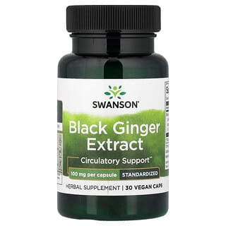 Swanson Vitamins (스완슨 비타민), 흑생강 추출물, 100mg, 베지 캡슐 30정