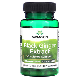 Swanson, Black Ginger Extract, 100 mg, 30 Veggie Caps
