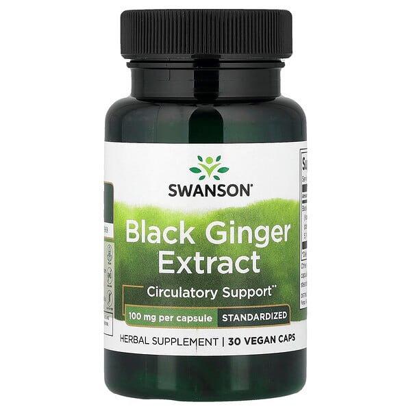 Swanson Vitamins, 黑姜提取物，100 毫克，30 粒素食膠囊