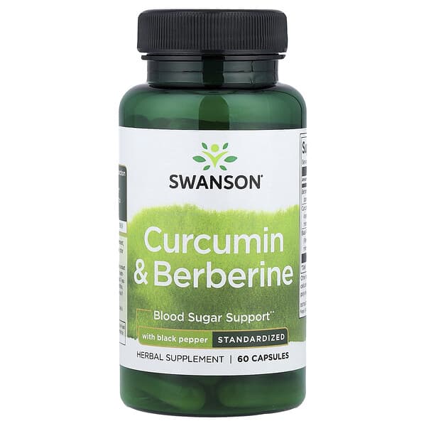 Swanson Curcumin & Berberine with Black Pepper, 60 Capsules