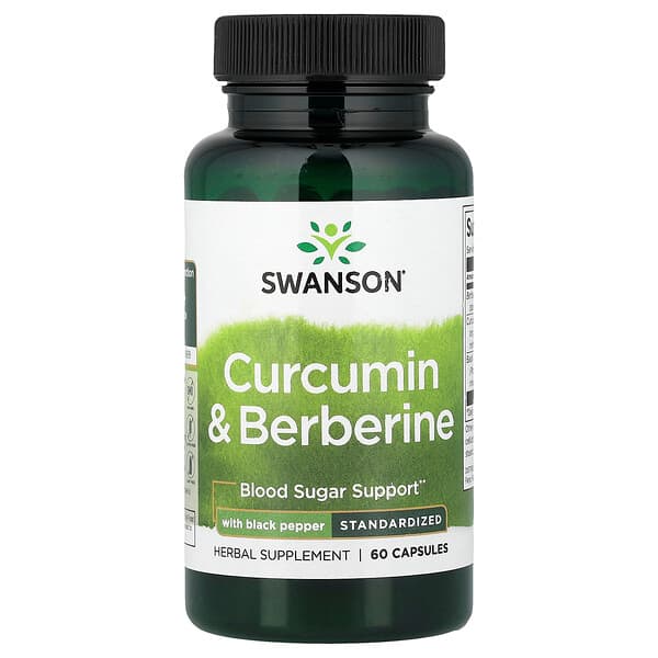 Swanson Vitamins, Curcumin & Berberine with Black Pepper, 60 Capsules — product photo 1