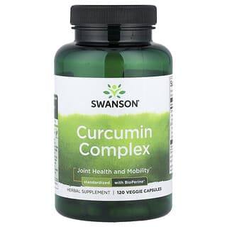 Swanson, Куркуминов комплекс, стандартизиран с BioPerine®, 120 вегетариански капсули