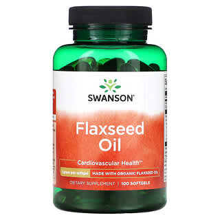 Swanson, 亚麻籽油，1 g，100 粒软凝胶