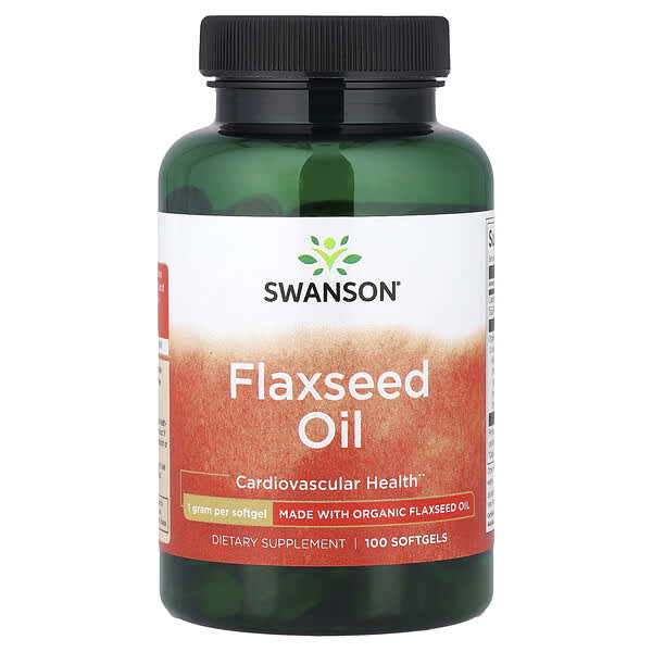 Swanson, 亞麻籽油，1000 毫克，100 粒軟膠囊