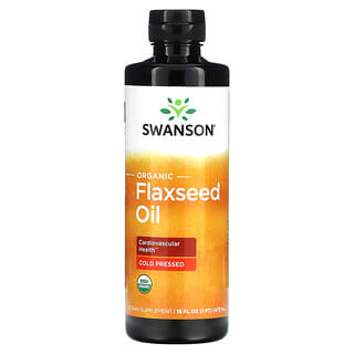 Swanson, オーガニックフラックスシードオイル（亜麻仁油）、473ml（16液量オンス）