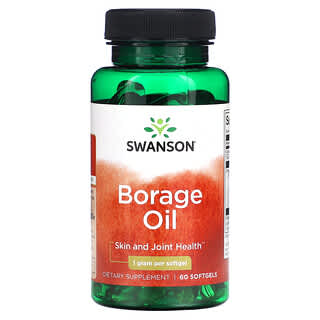 Swanson, Borage Oil, 1 g, 60 Softgels