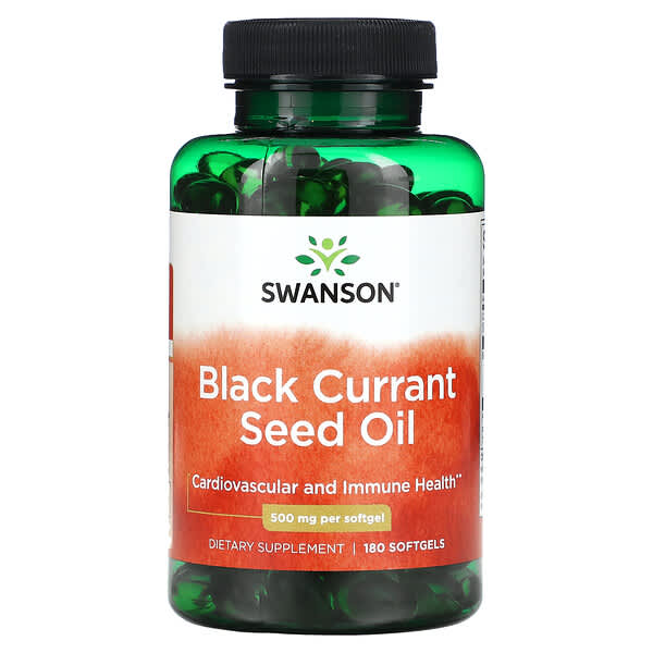 Swanson, ブラックカラント種子油、500mg、ソフトジェルカプセル180粒