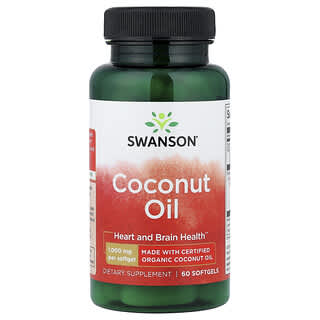 Swanson, Aceite de coco, 1000 mg, 60 cápsulas blandas