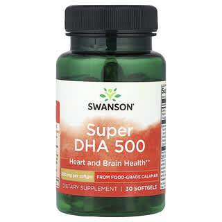 Swanson, Super DHA 500, 500 mg, 30 capsule molli