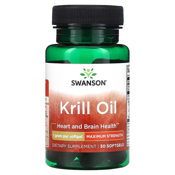 Swanson‏, Krill Oil, Maximum Strength, 1 g, 30 Softgels