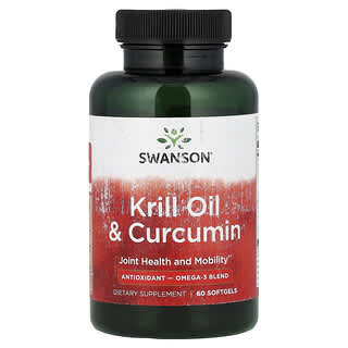 Swanson, 크릴 오일 & 커큐민, 소프트젤 60정