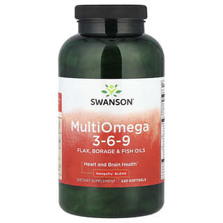 Swanson, Multi Omega 3-6-9, 220 měkkých kapslí