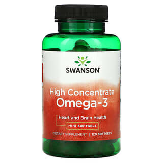 Swanson, Omega-3 de alto concentrado, 120 minicápsulas blandas